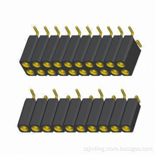 SMT Type Sip Sockets with 2.54mm Pitch, 7.0mm Plastic Height, Made of Gold or Tin Plating